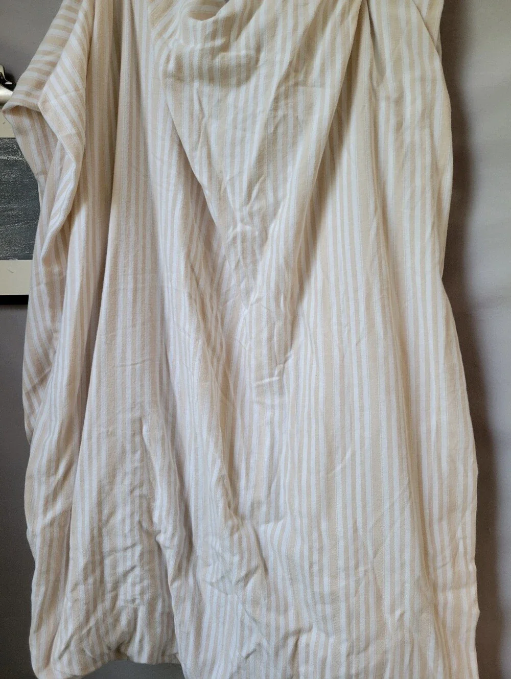 Lauren Ralph Lauren Queen Fitted Sheet Striped Tan White